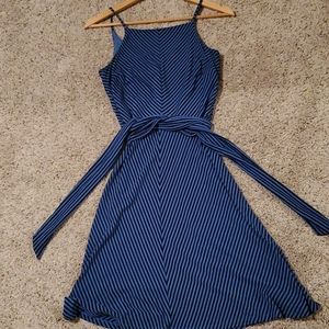 Ann Taylor Blue and Black Striped Dress